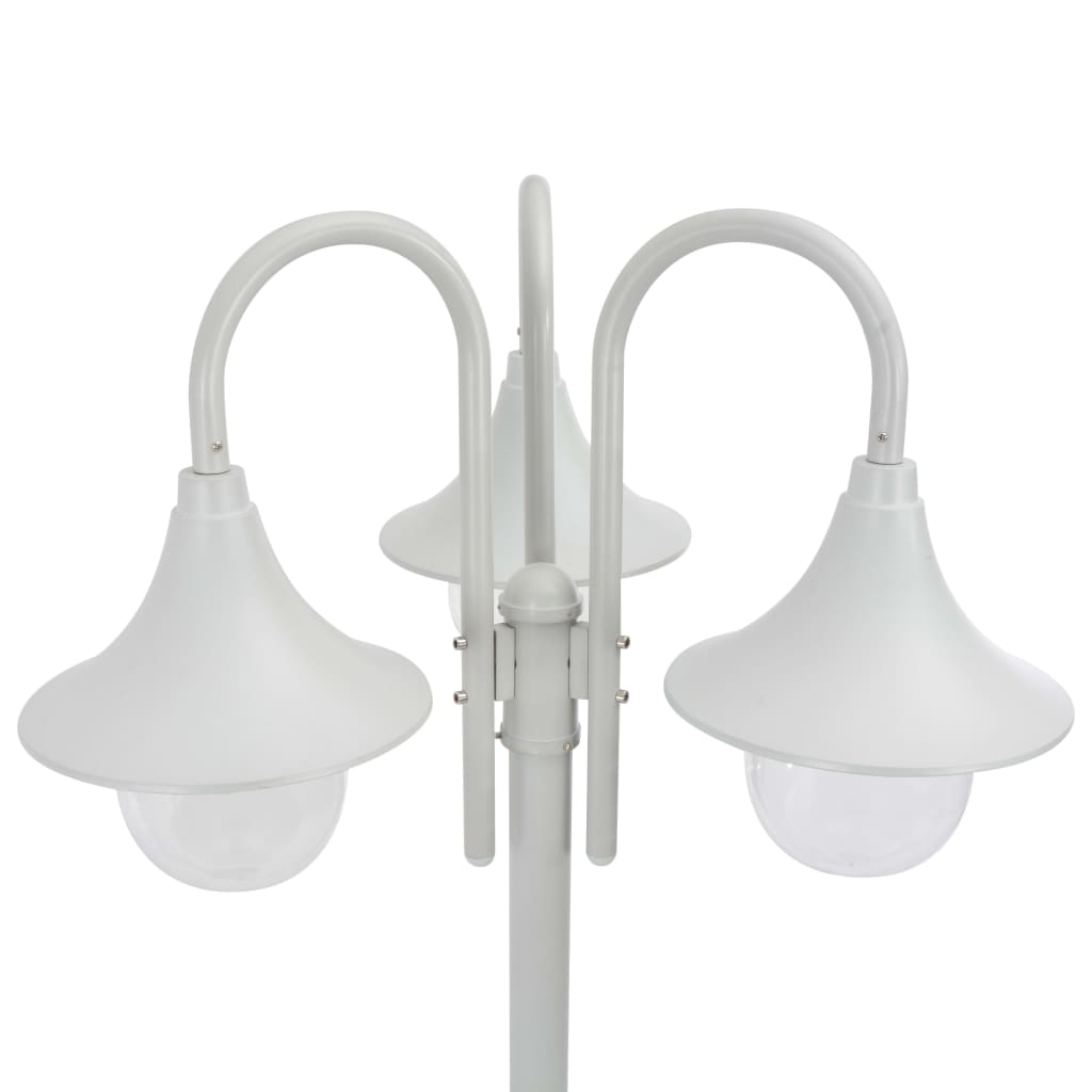 Lyktstolpe För Trädgård E27 220 Cm Aluminium 3 Lyktor