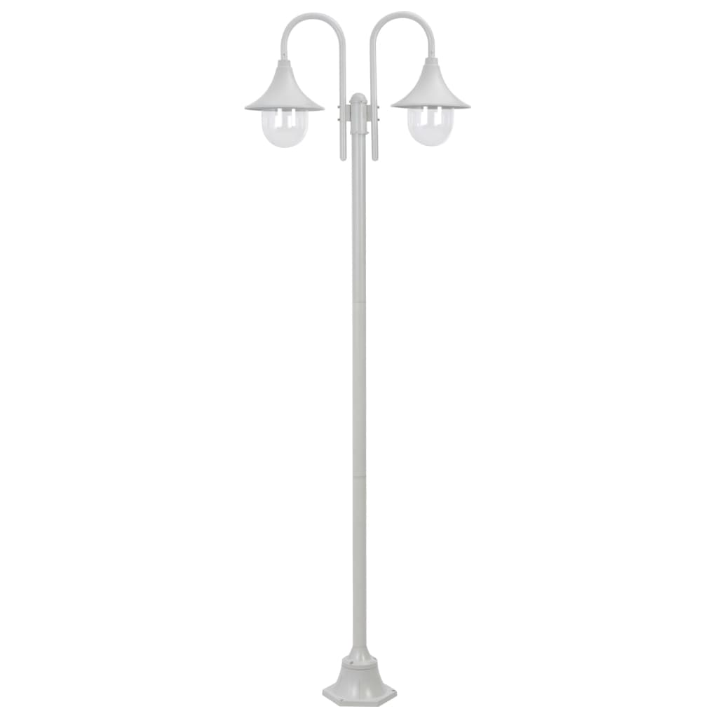 Lyktstolpe För Trädgård E27 220 Cm Aluminium 2 Lyktor