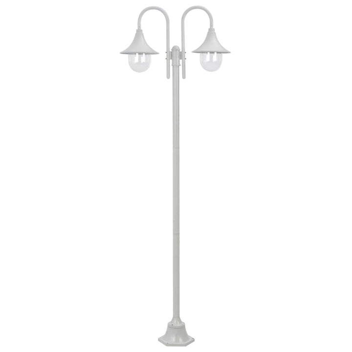 Lyktstolpe För Trädgård E27 220 Cm Aluminium 2 Lyktor