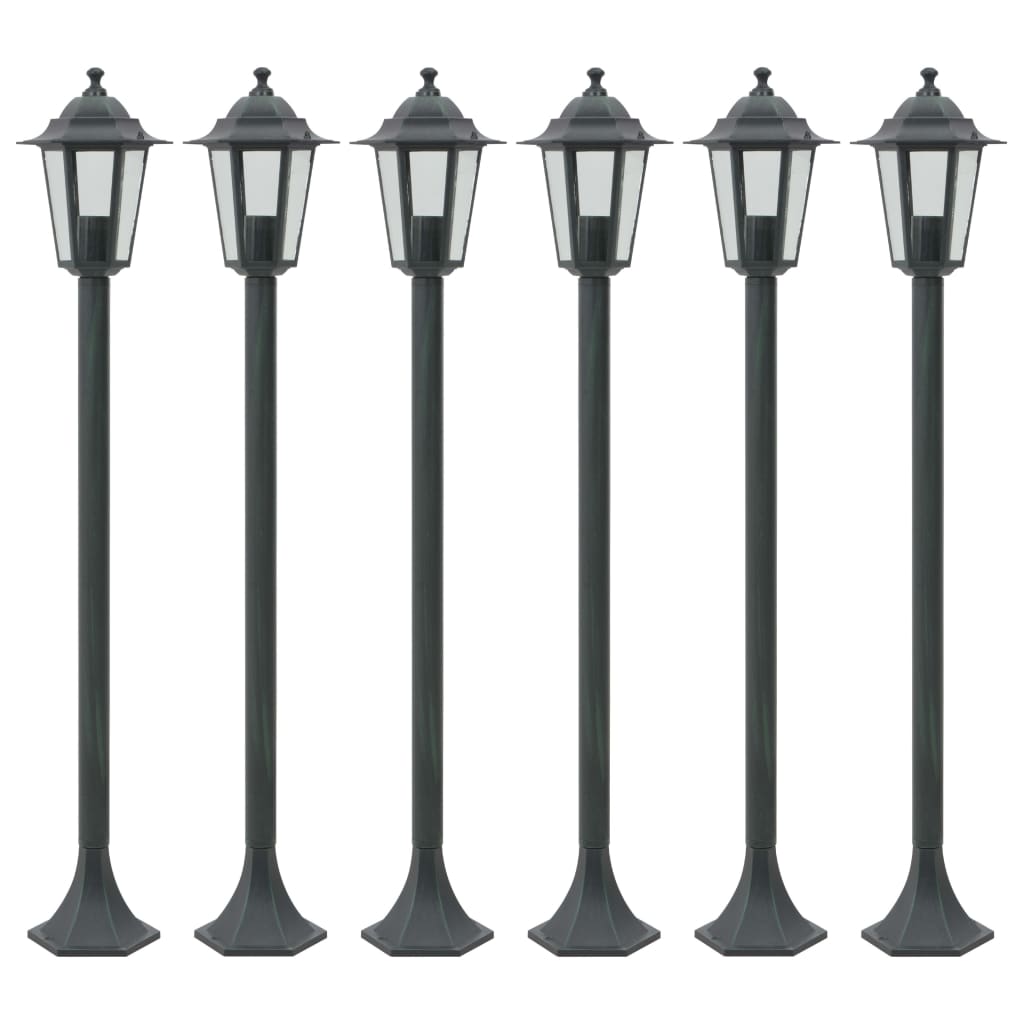Lyktstolpar För Trädgård 6 St E27 110 Cm Aluminium