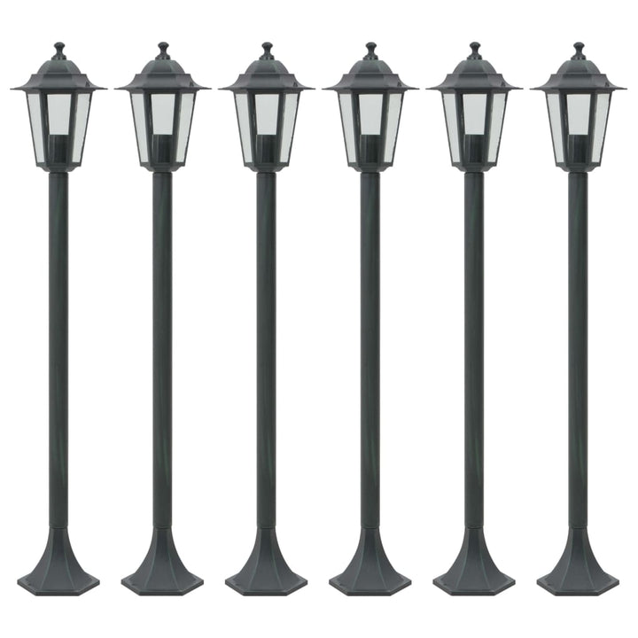 Lyktstolpar För Trädgård 6 St E27 110 Cm Aluminium