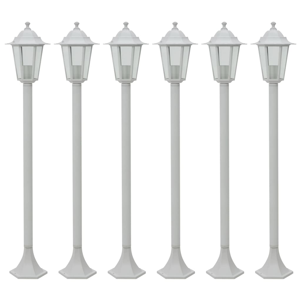 Lyktstolpar För Trädgård 6 St E27 110 Cm Aluminium