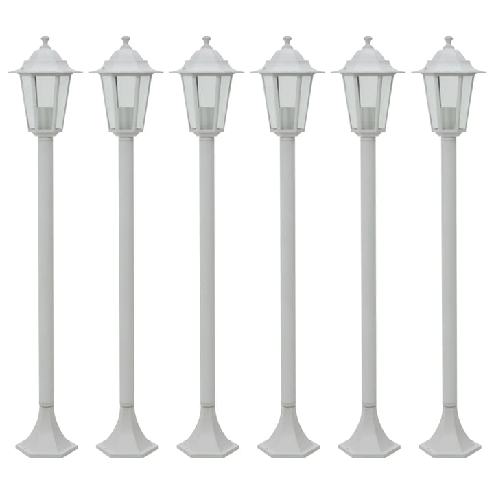 Lyktstolpar För Trädgård 6 St E27 110 Cm Aluminium
