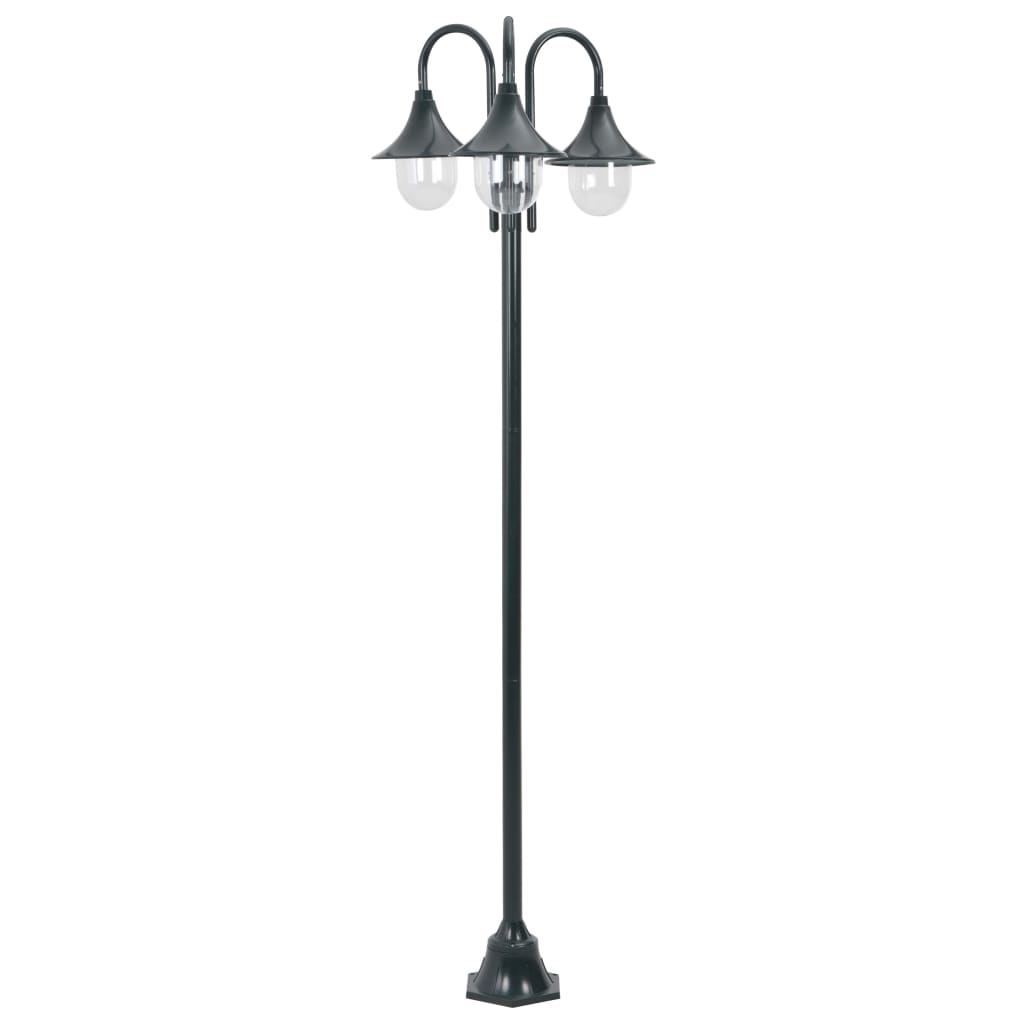 Lyktstolpe För Trädgård E27 220 Cm Aluminium 3 Lyktor