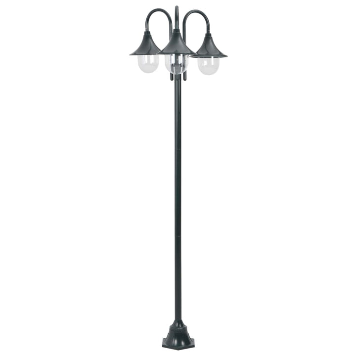 Lyktstolpe För Trädgård E27 220 Cm Aluminium 3 Lyktor