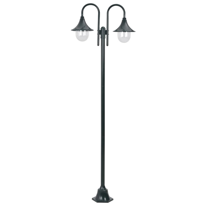 Lyktstolpe För Trädgård E27 220 Cm Aluminium 2 Lyktor