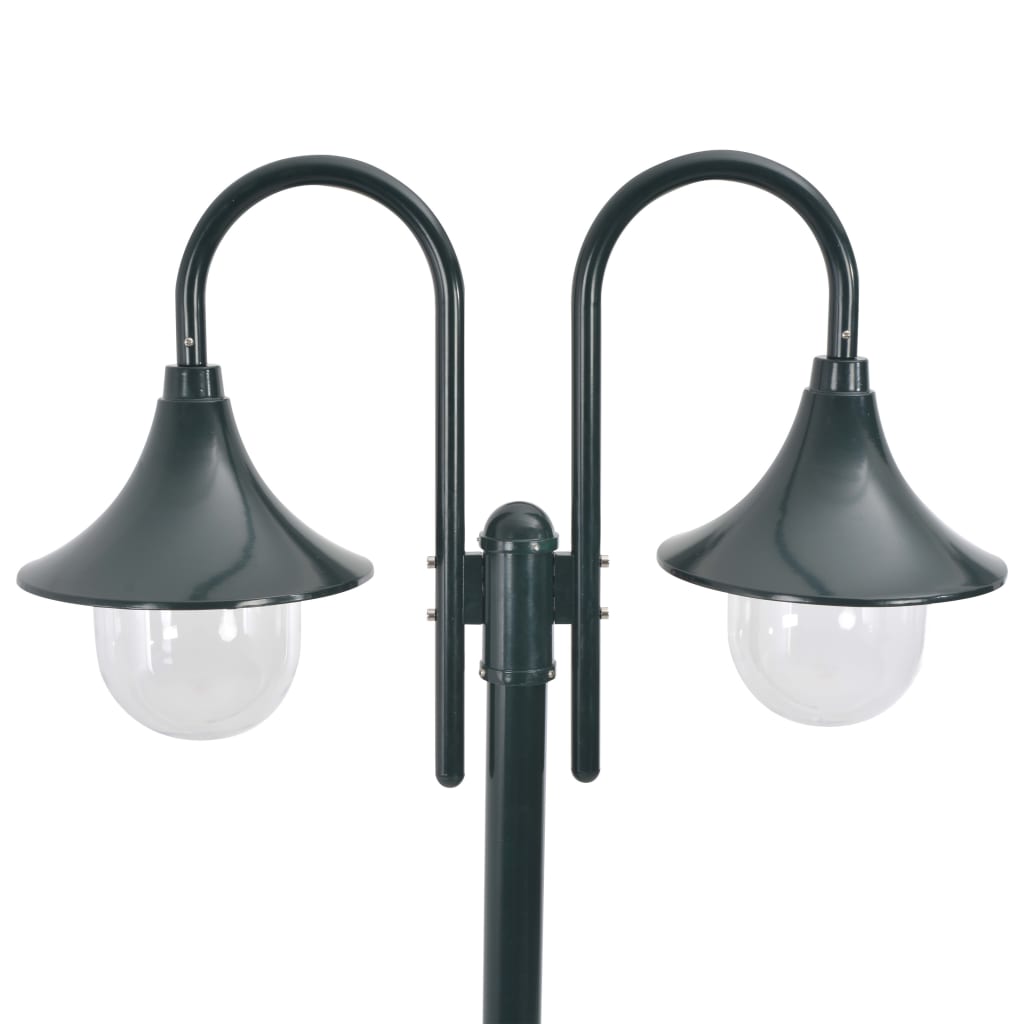 Lyktstolpe För Trädgård E27 220 Cm Aluminium 2 Lyktor