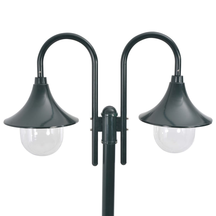 Lyktstolpe För Trädgård E27 220 Cm Aluminium 2 Lyktor