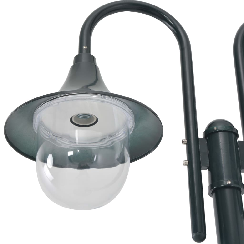 Lyktstolpe För Trädgård E27 220 Cm Aluminium 2 Lyktor