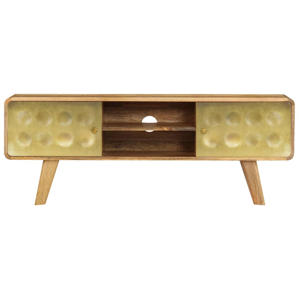 Tv-Bänk Massivt Mangoträ 120X30X45 Cm