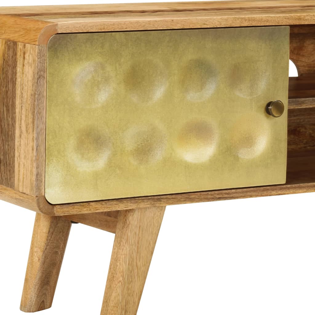 Tv-Bänk Massivt Mangoträ 120X30X45 Cm