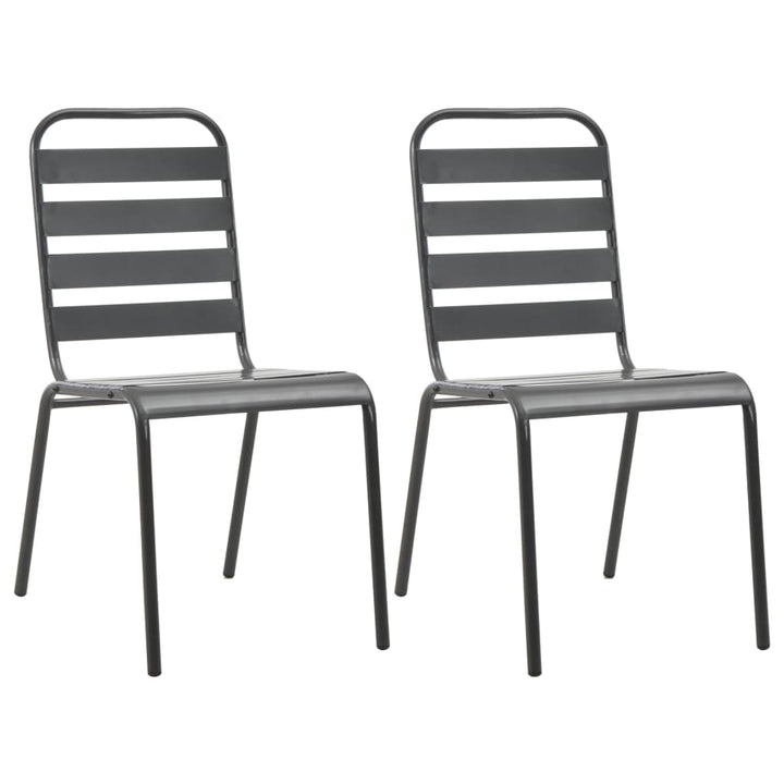 Caféset 3 Delar Stål Mörkgrå