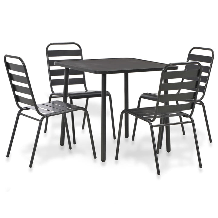 Caféset 3 Delar Stål Mörkgrå