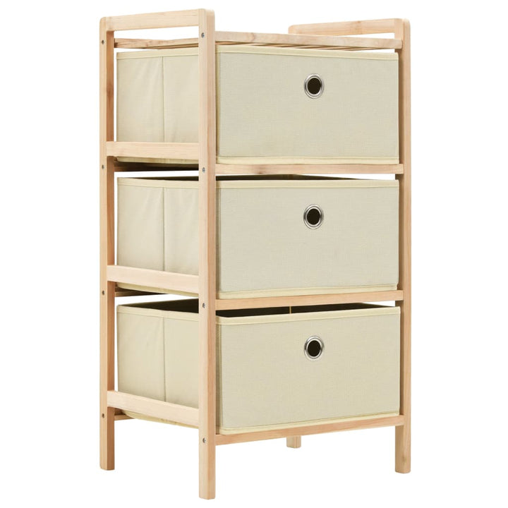 Förvaringshyllor 2 St Med 5 Tygkorgar Cederträ Beige