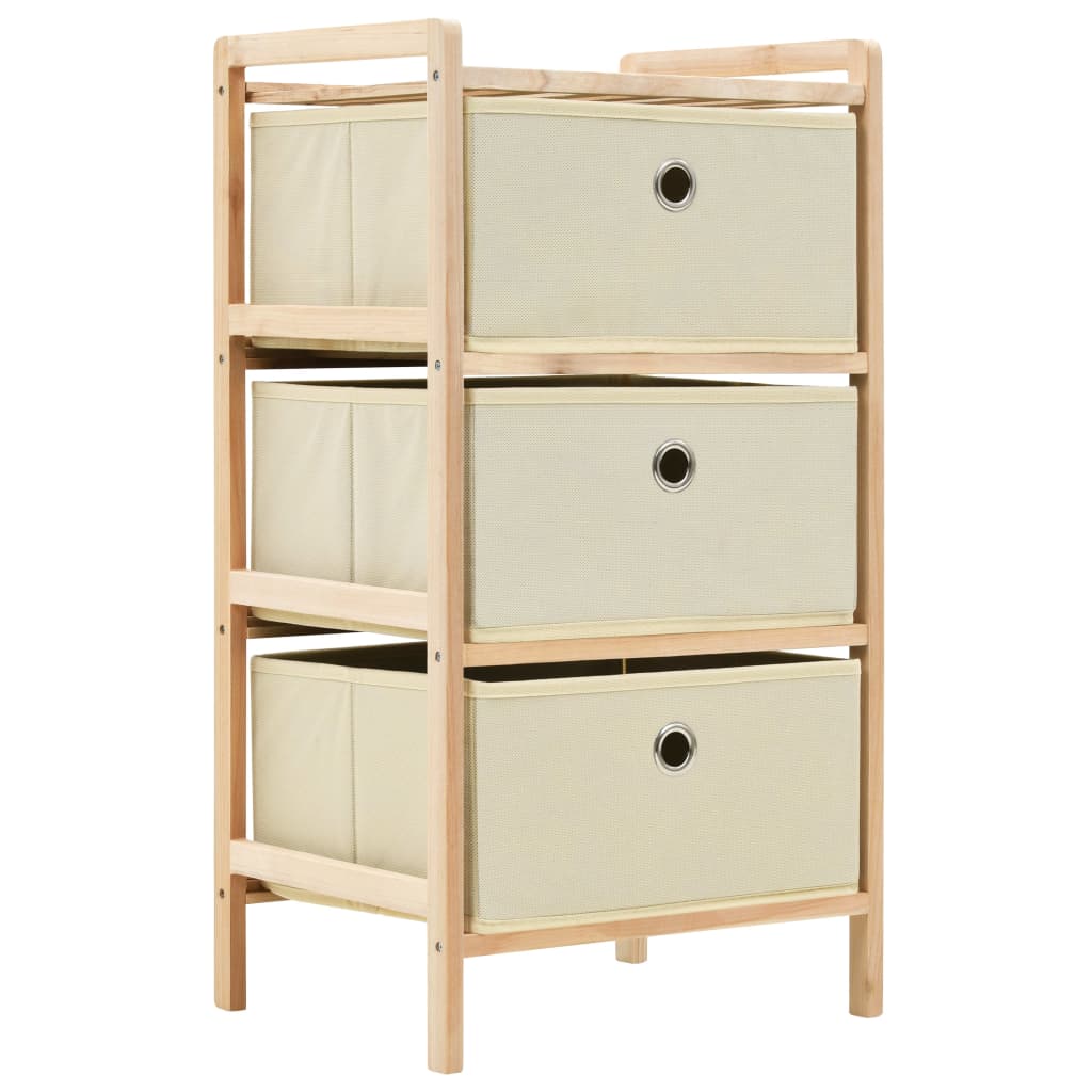 Förvaringshyllor 2 St Med 5 Tygkorgar Cederträ Beige