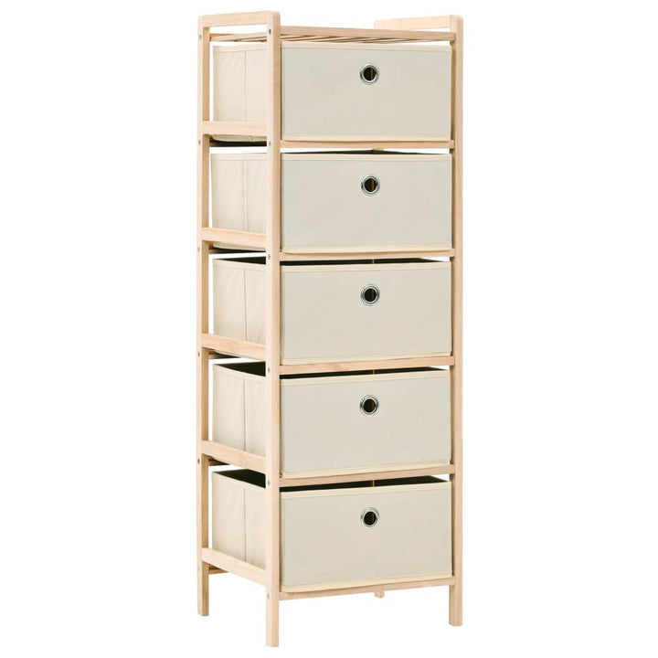 Förvaringshyllor 2 St Med 5 Tygkorgar Cederträ Beige