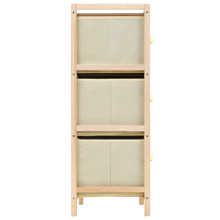 Förvaringshylla Med 6 Tygkorgar Cedarträ Beige