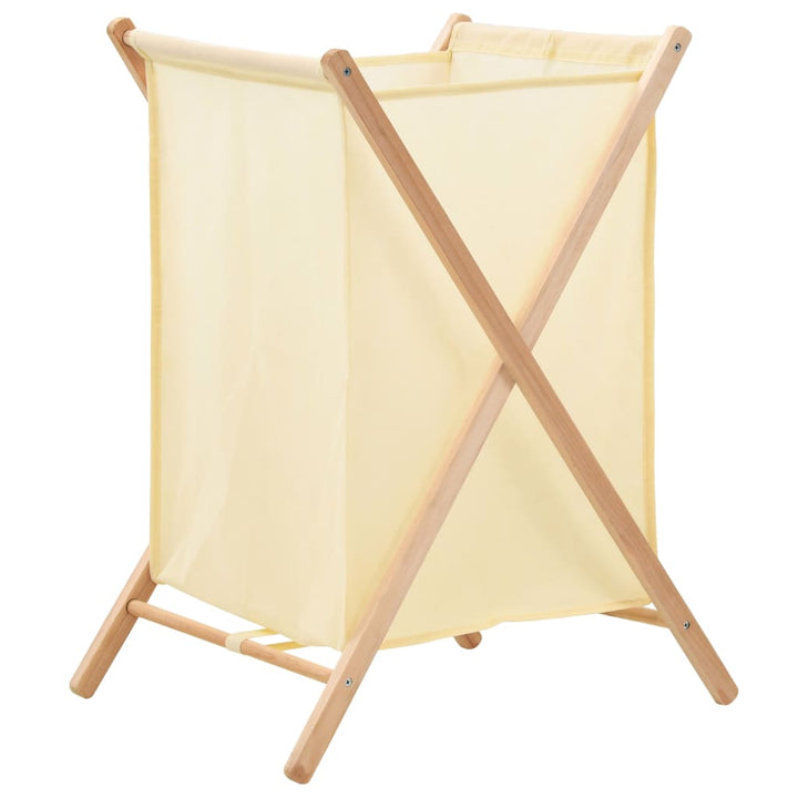 Tvättkorg Cedarträ Och Tyg 42X41X64 Cm Beige
