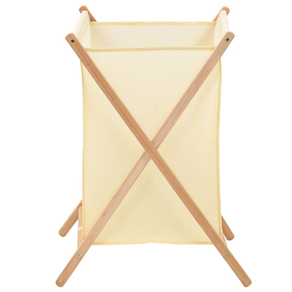 Tvättkorg Cedarträ Och Tyg 42X41X64 Cm Beige