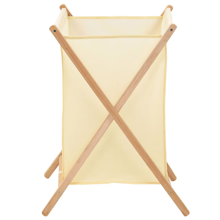 Tvättkorg Cedarträ Och Tyg 42X41X64 Cm Beige
