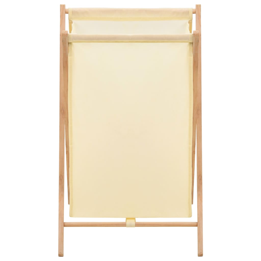 Tvättkorg Cedarträ Och Tyg 42X41X64 Cm Beige