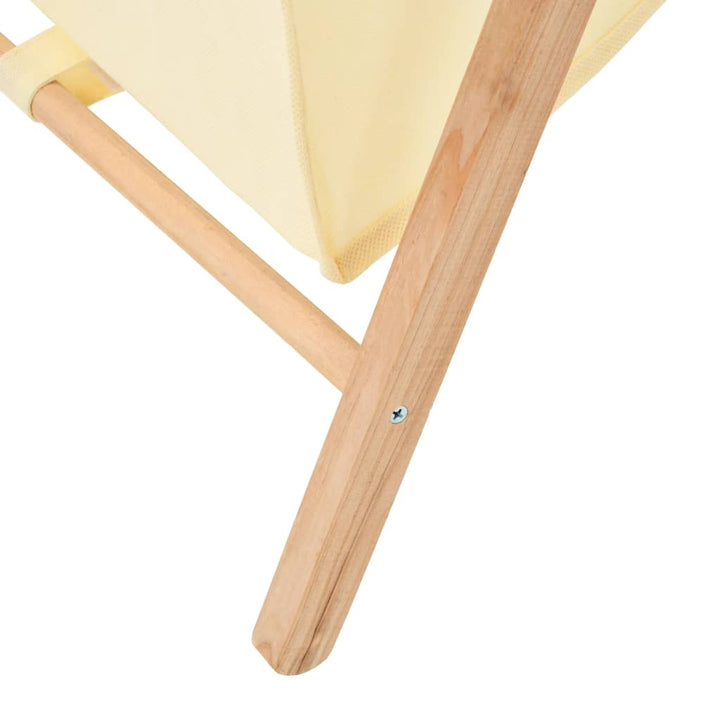 Tvättkorg Cedarträ Och Tyg 42X41X64 Cm Beige