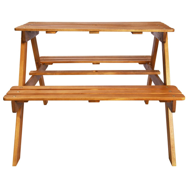 Picknickbord För Barn Med Parasoll 79X90X60Cm Massiv Akacia