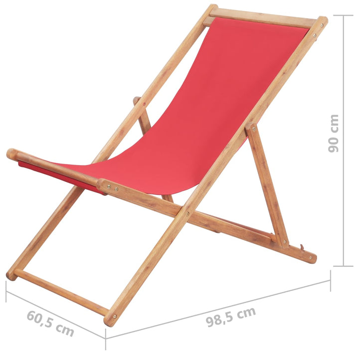Hopfällbar Strandstol Tyg Och Träram