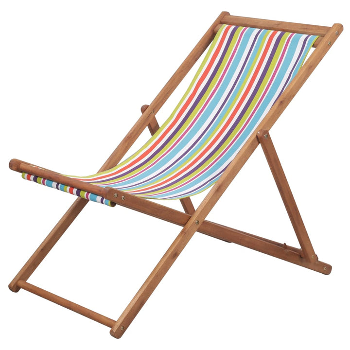 Hopfällbar Strandstol Tyg Och Träram