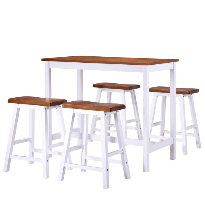 Barbord Med Barstolar 5 Delar Massivt Trä