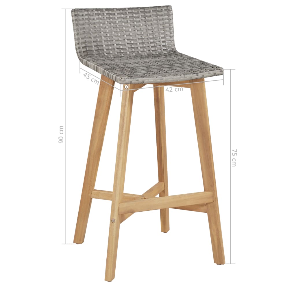Bargrupp 3 Delar Massivt Akaciaträ