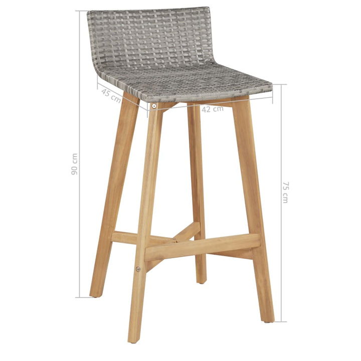 Bargrupp 3 Delar Massivt Akaciaträ
