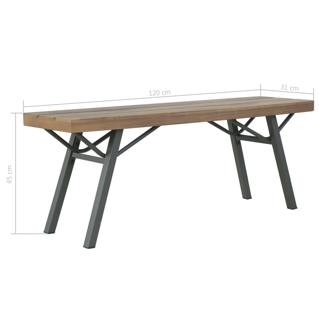 Trädgårdsbänk 120 Cm Massivt Akaciaträ