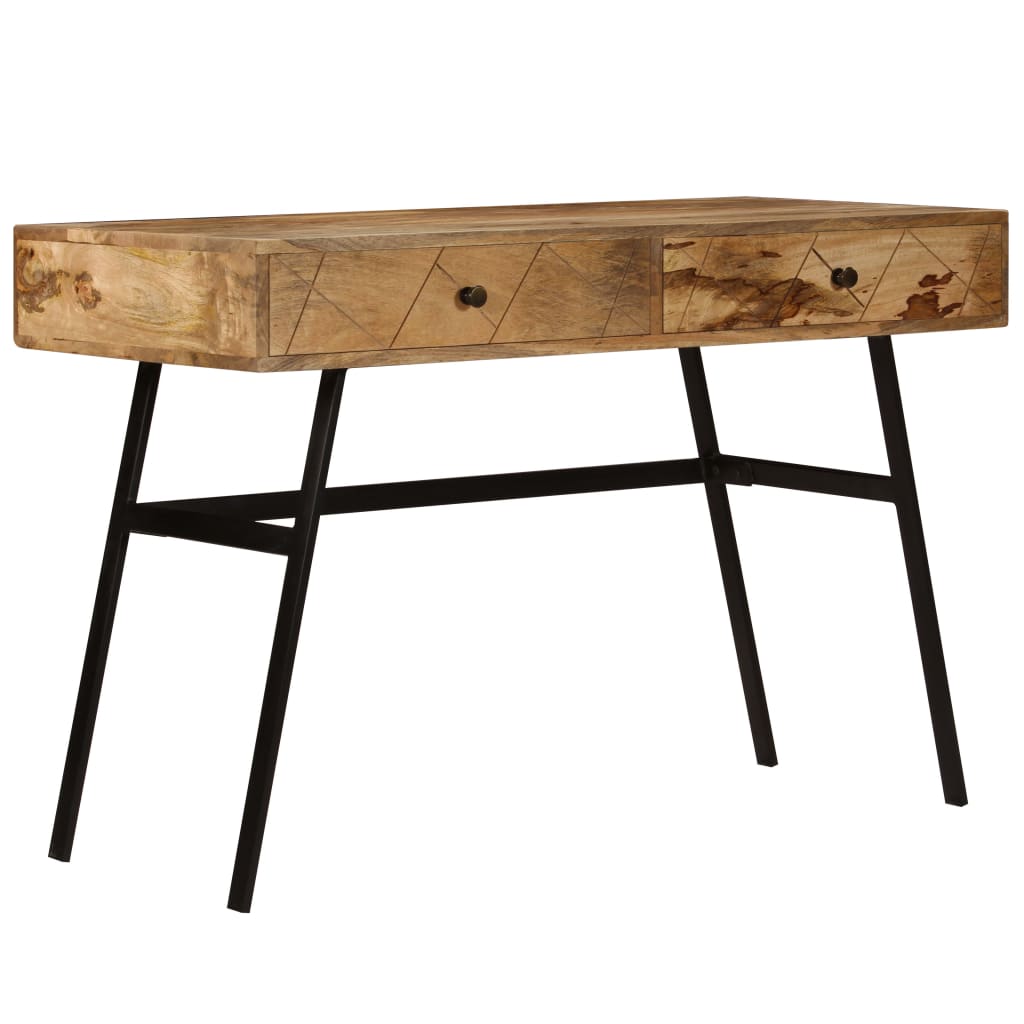 Skrivbord Med Lådor Massivt Mangoträ 110X50X76 Cm