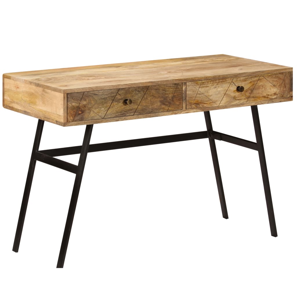Skrivbord Med Lådor Massivt Mangoträ 110X50X76 Cm