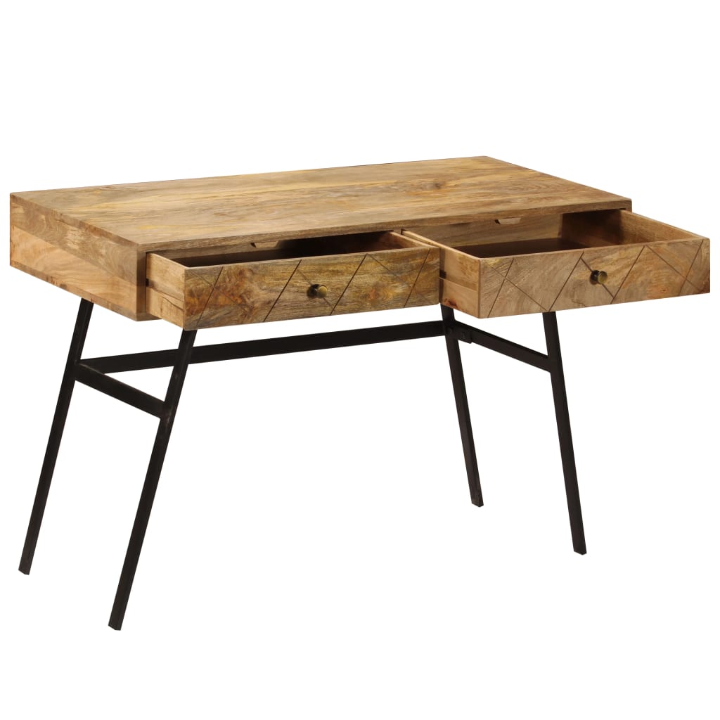 Skrivbord Med Lådor Massivt Mangoträ 110X50X76 Cm