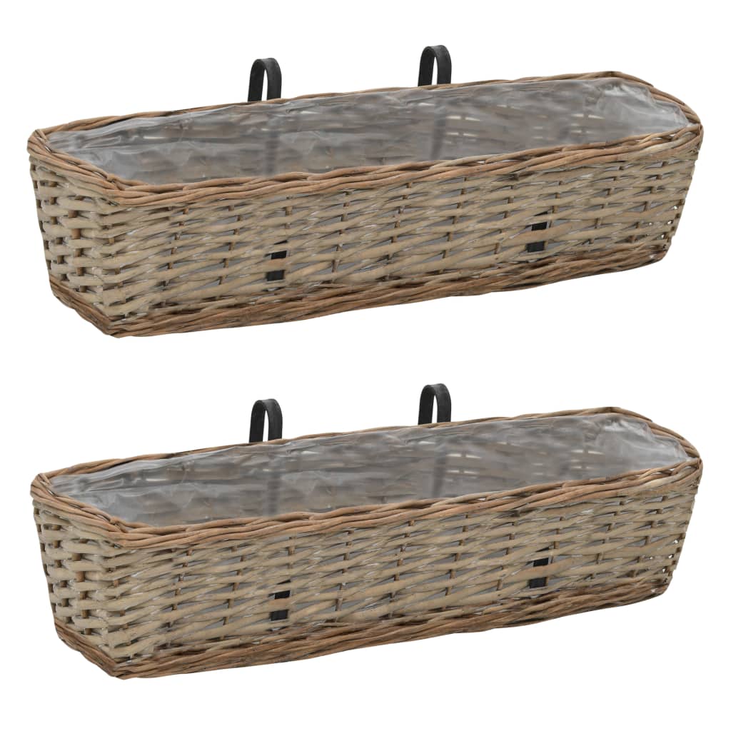 Balkonglåda 2 St Korg Med Pe-Foder 60 Cm