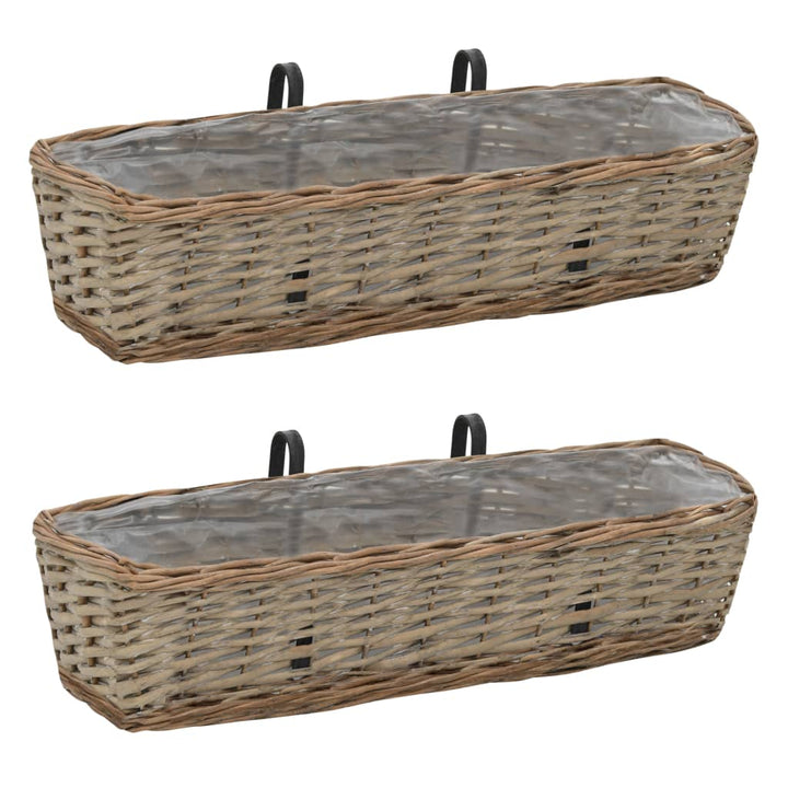 Balkonglåda 2 St Korg Med Pe-Foder 60 Cm