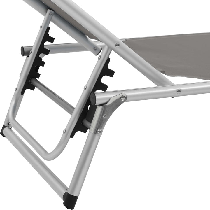 Hopfällbar Solsäng Med Tak Aluminium Och Textilen