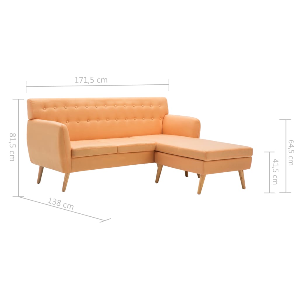 Soffa L-Formad Tyg 171,5X138X81,5 Cm