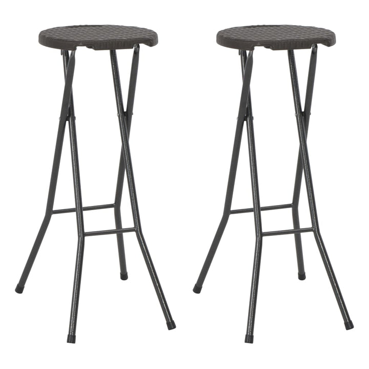 Hopfällbara Barstolar 2 St Hdpe Och Stål Konstrotting