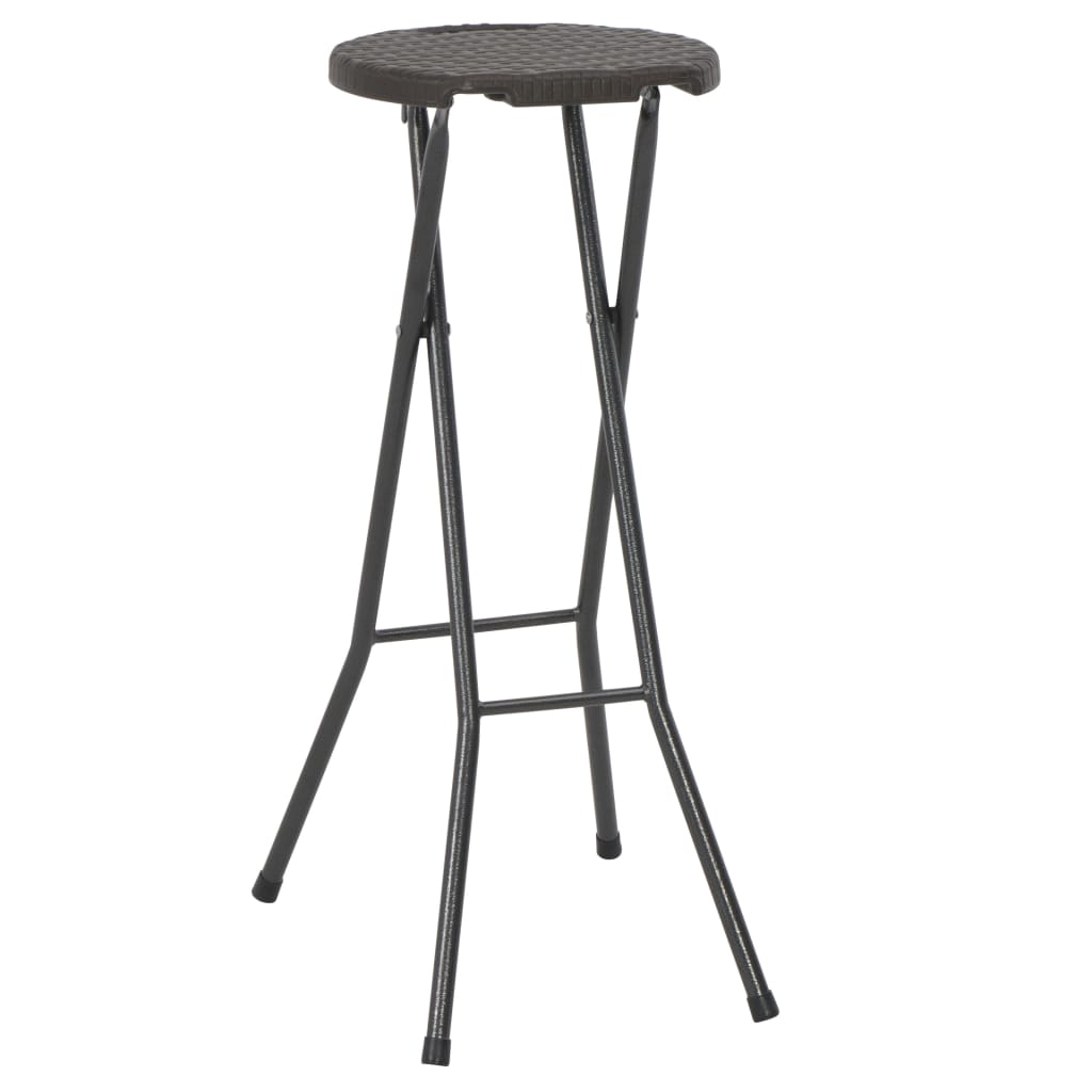 Hopfällbara Barstolar 2 St Hdpe Och Stål Konstrotting