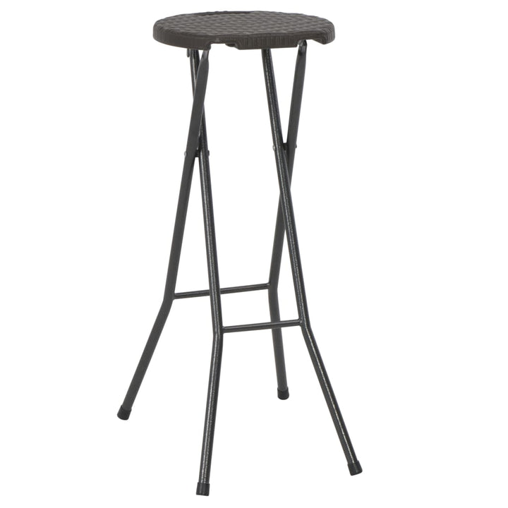 Hopfällbara Barstolar 2 St Hdpe Och Stål Konstrotting