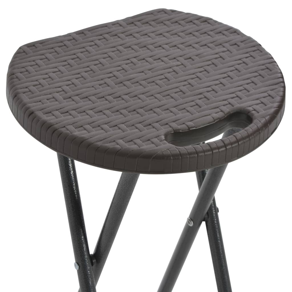 Hopfällbara Barstolar 2 St Hdpe Och Stål Konstrotting