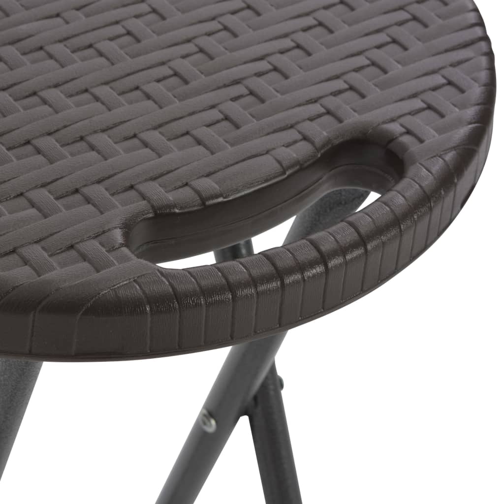 Hopfällbara Barstolar 2 St Hdpe Och Stål Konstrotting