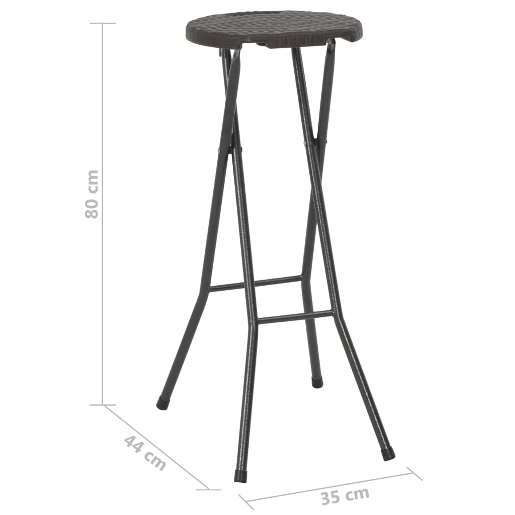 Hopfällbara Barstolar 2 St Hdpe Och Stål Konstrotting