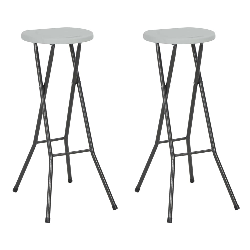 Hopfällbara Barstolar 2 St Hdpe Och Stål Konstrotting