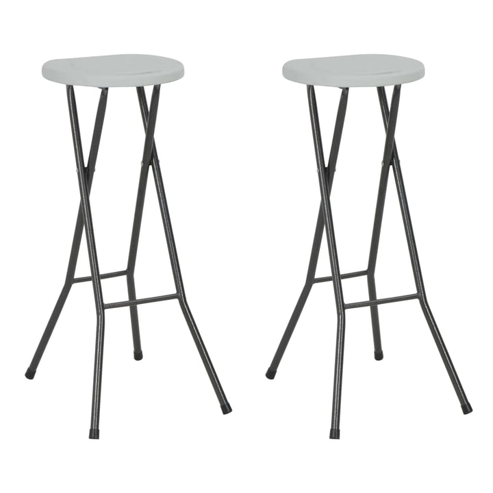Hopfällbara Barstolar 2 St Hdpe Och Stål Konstrotting