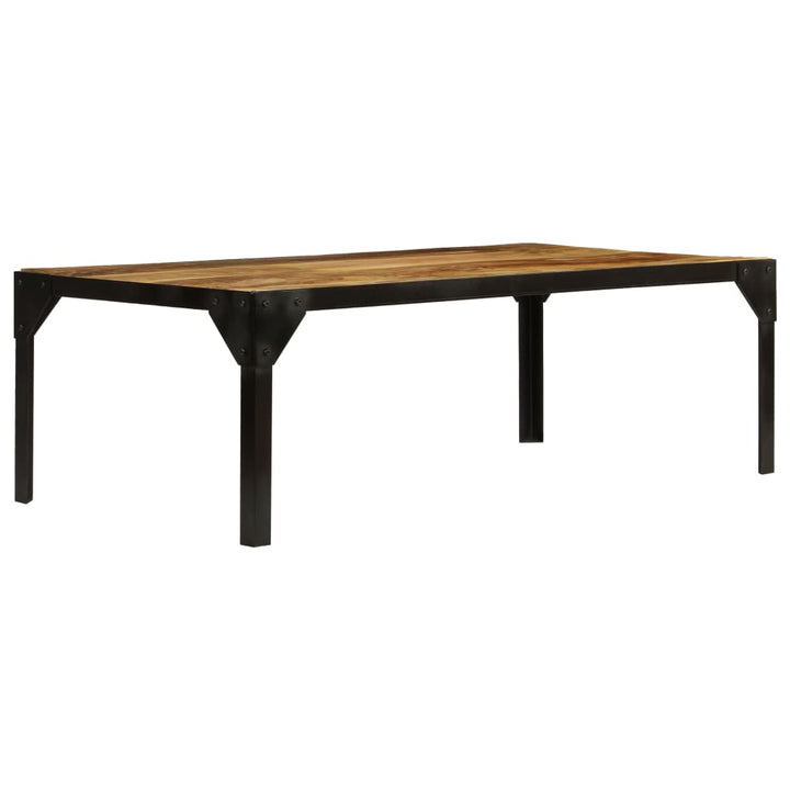 Soffbord Massivt Grovt Mangoträ Och Stål 110 Cm
