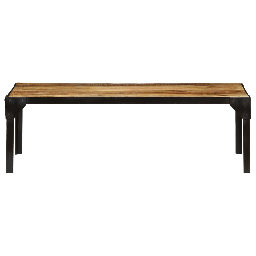Soffbord Massivt Grovt Mangoträ Och Stål 110 Cm